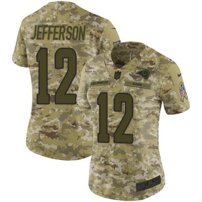 Nike Los Angeles Rams #12 Van Jefferson Camo Women's Stitched NFL Limited 2018 Salute To Service Jersey